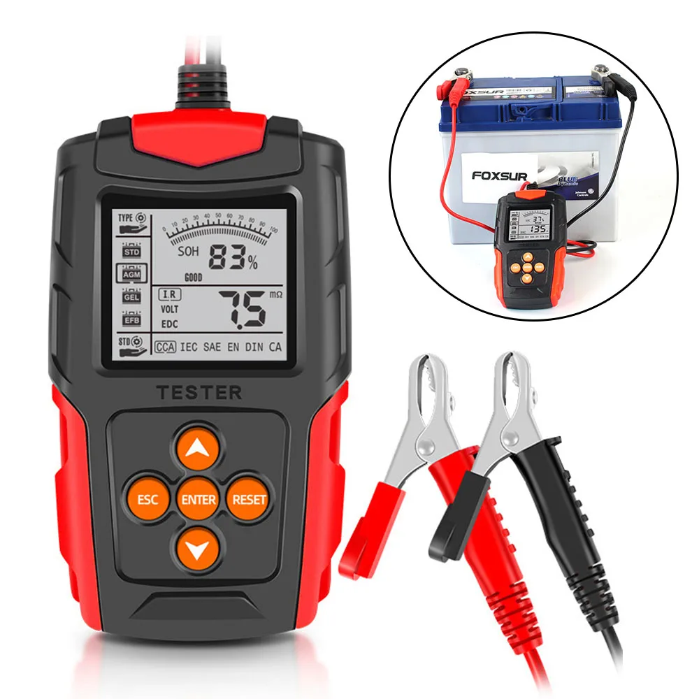 

SOH SOC CCA IR Measurement for Car Truck Digital Car Motorcycle Battery Tester Battery Analyzer Test Tool 12V 24V