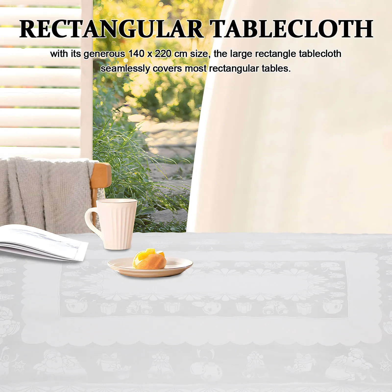 Christmas Lace Tablecloth Classic Transparent Design Holiday Dinner Table Cover Home Seasonal Party Decoration