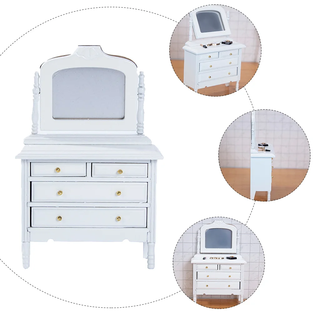 1pc Mini Dressing Mini Foto Prop Decor Premium Holz Miniatur Haus Möbel Für Diy Kinder Abschluss Design 3D Handwerk