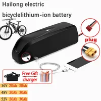 Hailong bicycles 36V48V52V 20AH/30AH Hailong battery pack polyester DP-9 with charger, motor 500W 1000W BMS 18650 power battery