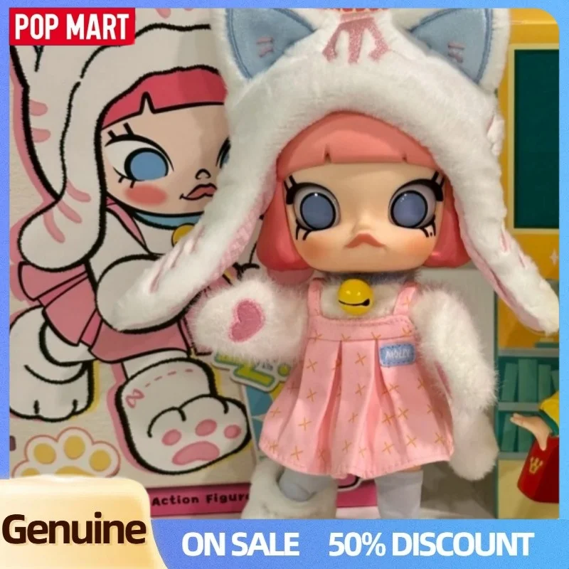 حقيقية Popmart مولي بيكابو سلسلة 1/8 عمل الشكل العصرية دمية سطح المكتب جمع ديكور لعبة Kawaii مولي تمثال الفتاة هدية
