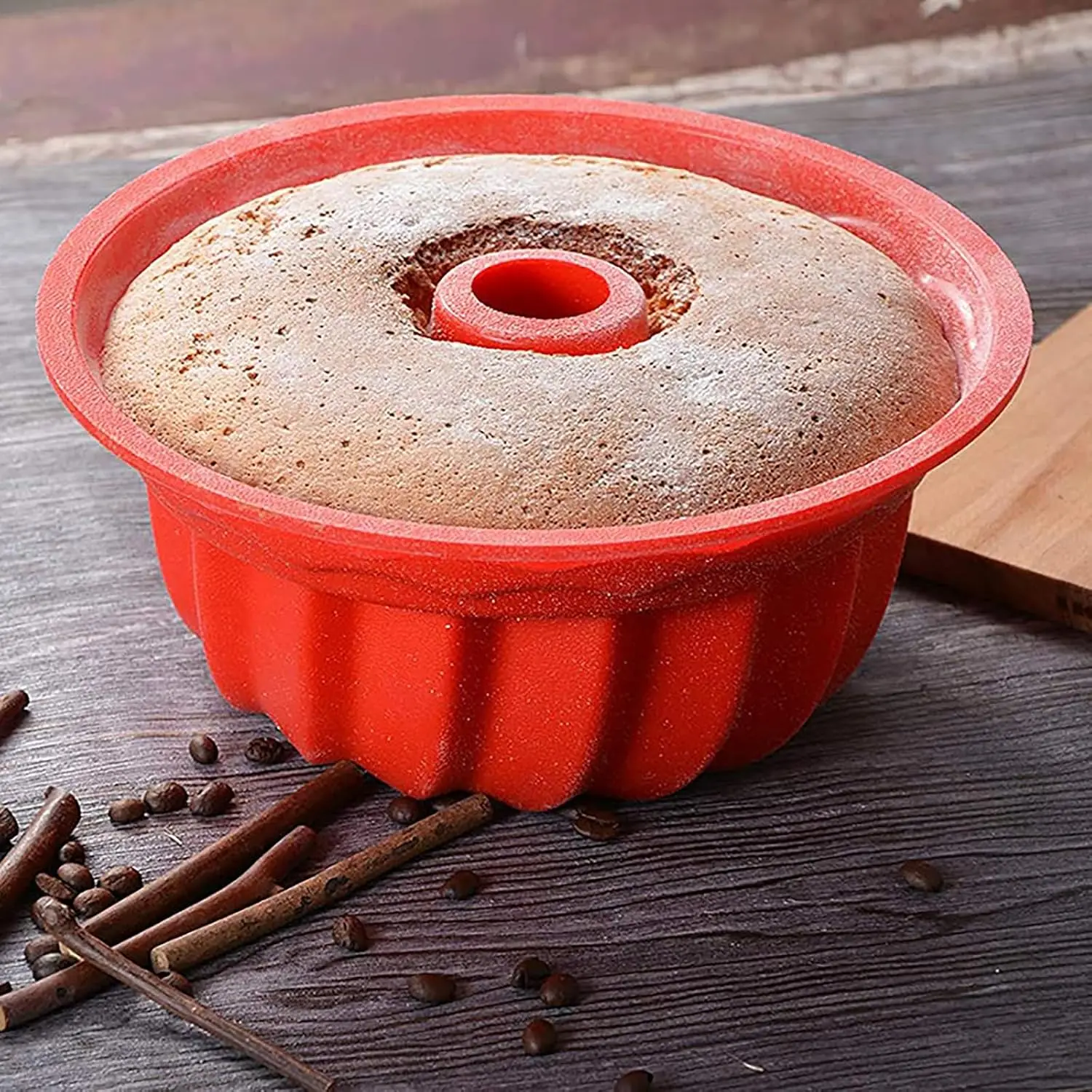 Silicone Fluted Tube Pans, Non-stick Baking Molds Silicone Round Baking Pans, BPA Free Bakeware for Cake, Gelatin, Bread, Jello,