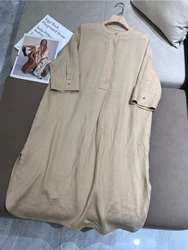 Summer casual loose fit linen dress