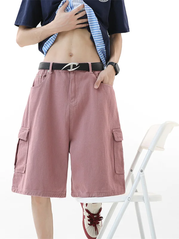 

Свободные прямые джинсы, летние, новые, повседневные, рабочие, брюки-капри, средней посадки, на молнии