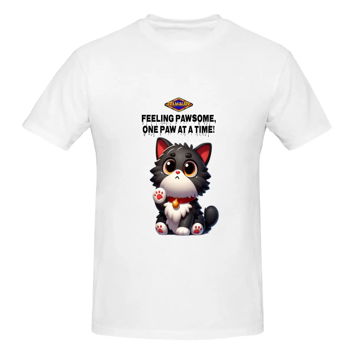 Учувствуйте Pawsome One Paw At A Time! (Издание Cat And Animal Lover) Повседневная мужская базовая футболка с коротким рукавом для повседневного использования