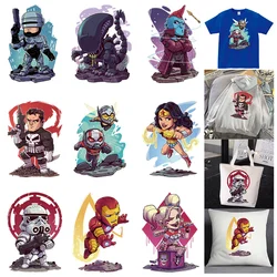 Marvel Iron Man Spiderman Hulk Heat transfers stickers for clothing DIY Printed Adhesive Patche For Clothes Cartoon Pattern