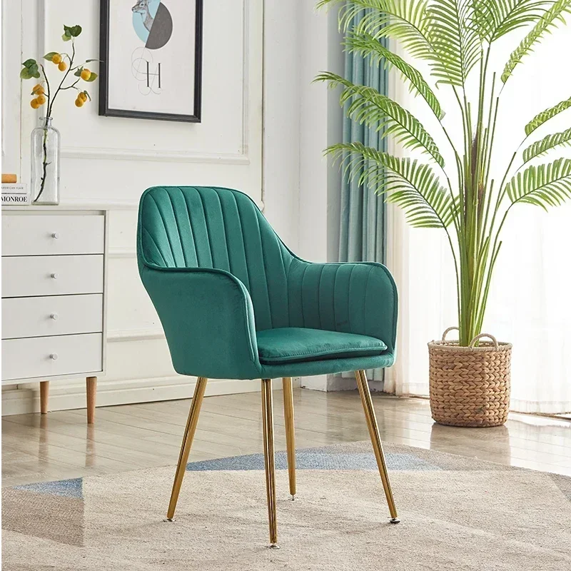 armchair Modern dining chair Dining Room furniture design Velvet Living room coffee chair makeup back stool ergonomic