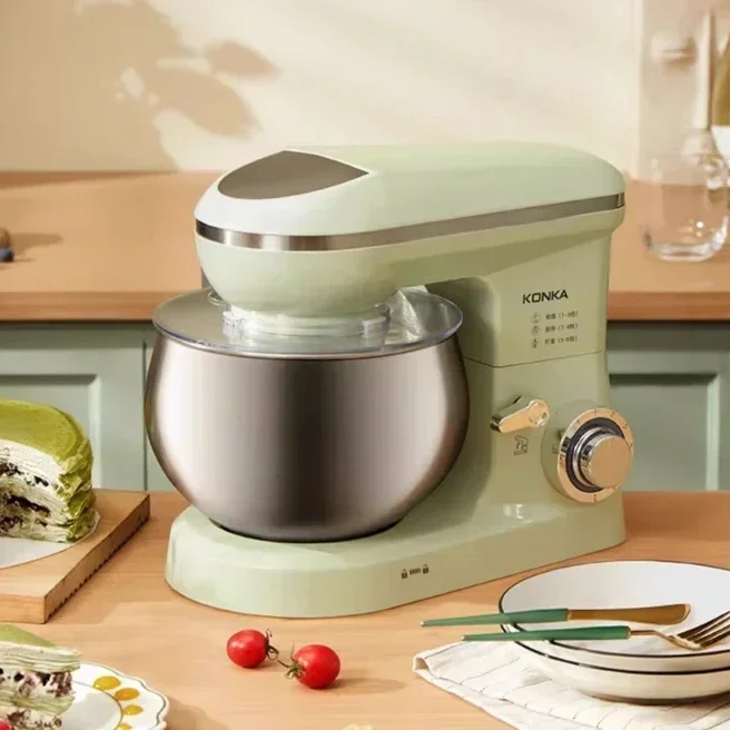 Mezclador de fideos de poco ruido de 5L, nuevo mezclador de pie comercial, máquina mezcladora de harina pequeña para el hogar, amasadora de fideos y crema