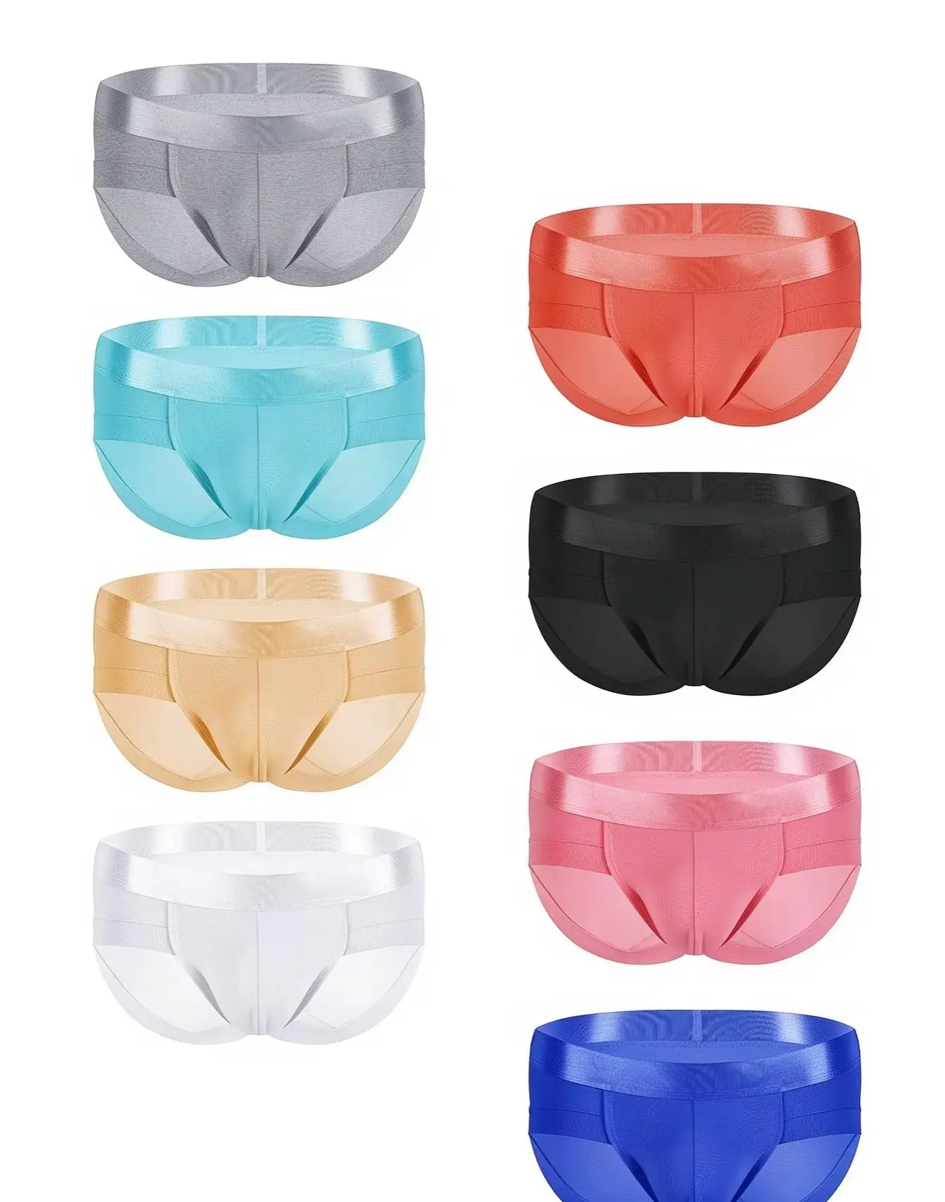 Men's Ice Silk Spacecraft Boxer Shorts 2pc High-End Mid-Waist Skin-Friendly Elastic Soft Underwear for Youth College Students