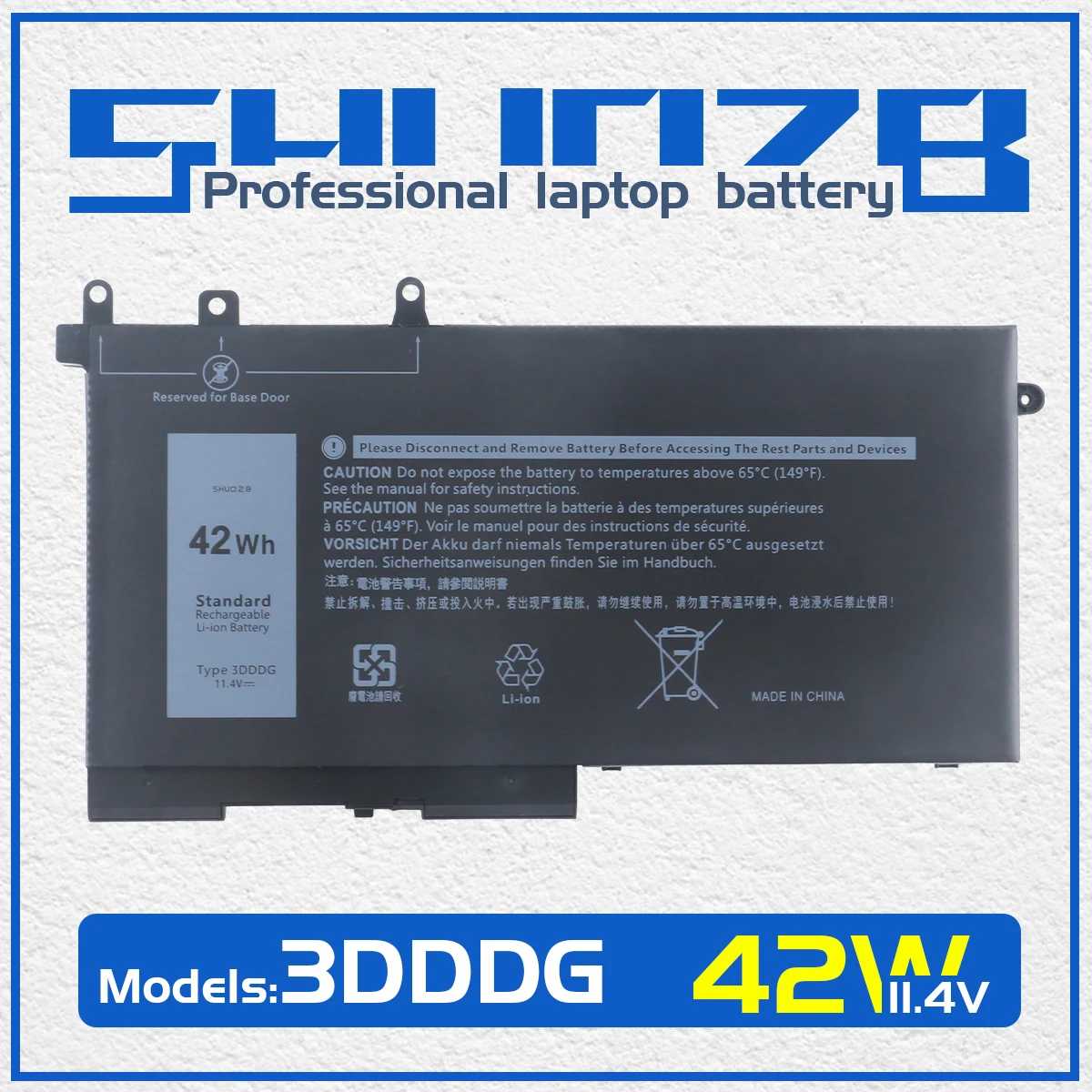 SHUOZB 3DDDG Laptop Battery For Dell Latitude E5280 E5288 E5480 E5488 E5490 E5491 E5495 E5580 E5590 E5591 Precision 3520 3530