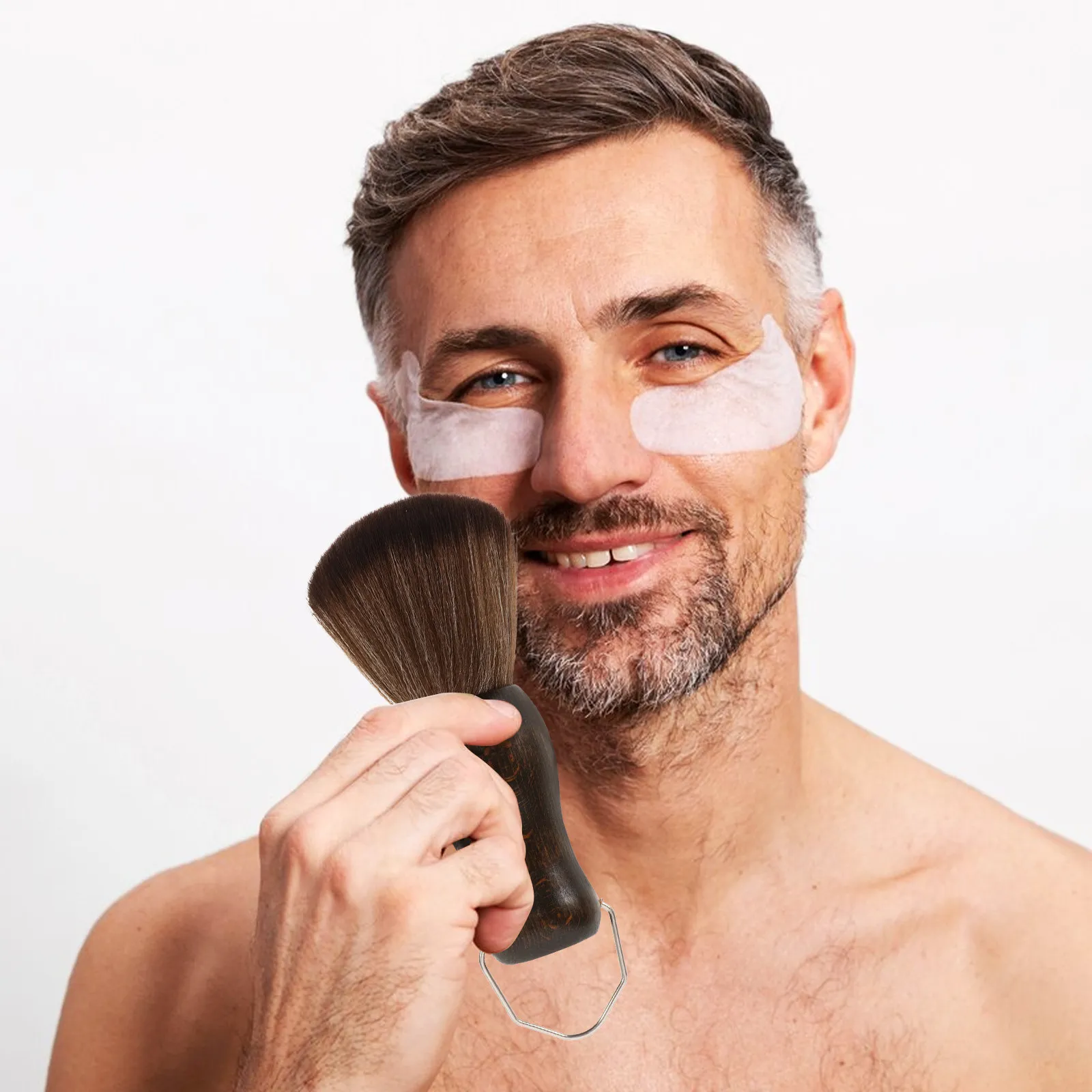 1Set Handle Beard Brush for Men Ergonomic Grip Soft Bristle Beard Grooming Brush Hair Cleaning Styling Tool Portable Barber