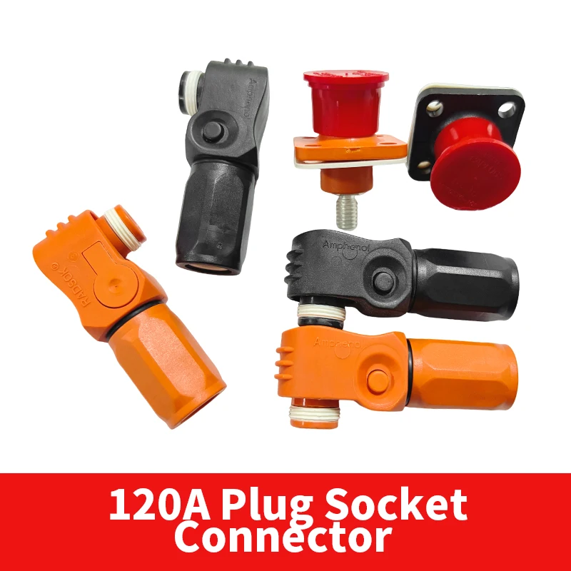 16Square/25mm 120A Amphenol New Energy Storage Quick-Connect Single-Core Terminal Adapter 1000V Waterproof Plug Socket Connector