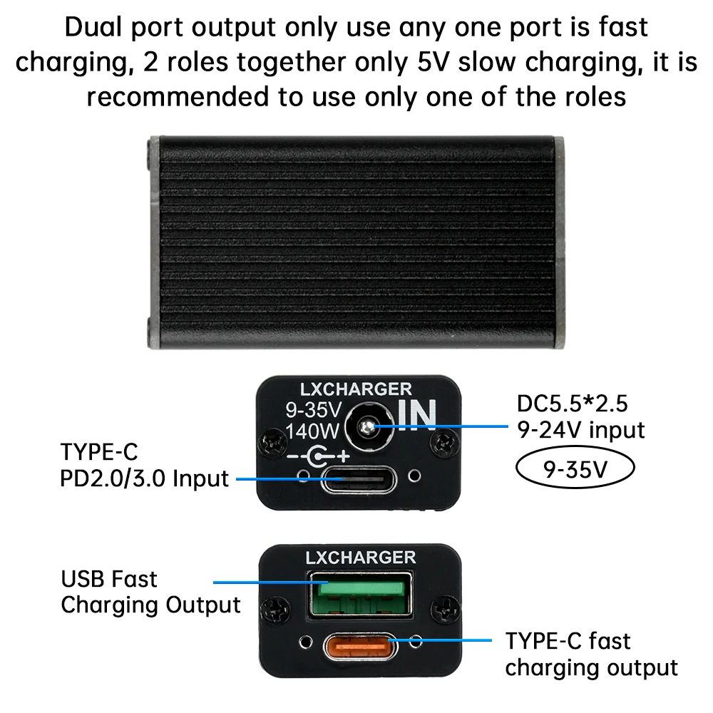 QC PD2.0/3.0 Type-C USB 140W Fast Charging Adapter Module DC 9-35V 140W Step Down Module For Huawei SCP/FCP Apple 5V 9V 12V 20V