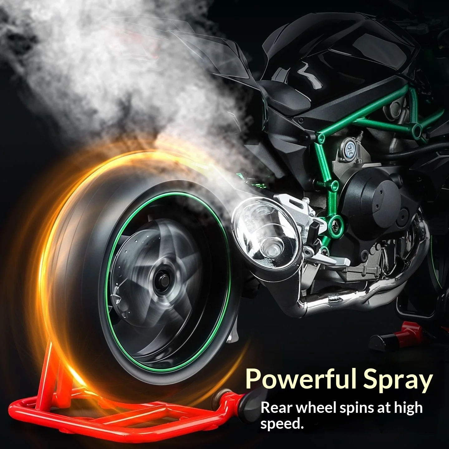 Kawasaki Ninja H2R 1:9 Motorradmodell aus Legierung mit Rauchsprüheffekt, Sammleredition, Geschenkbox für Motorradsammler – Detail 5