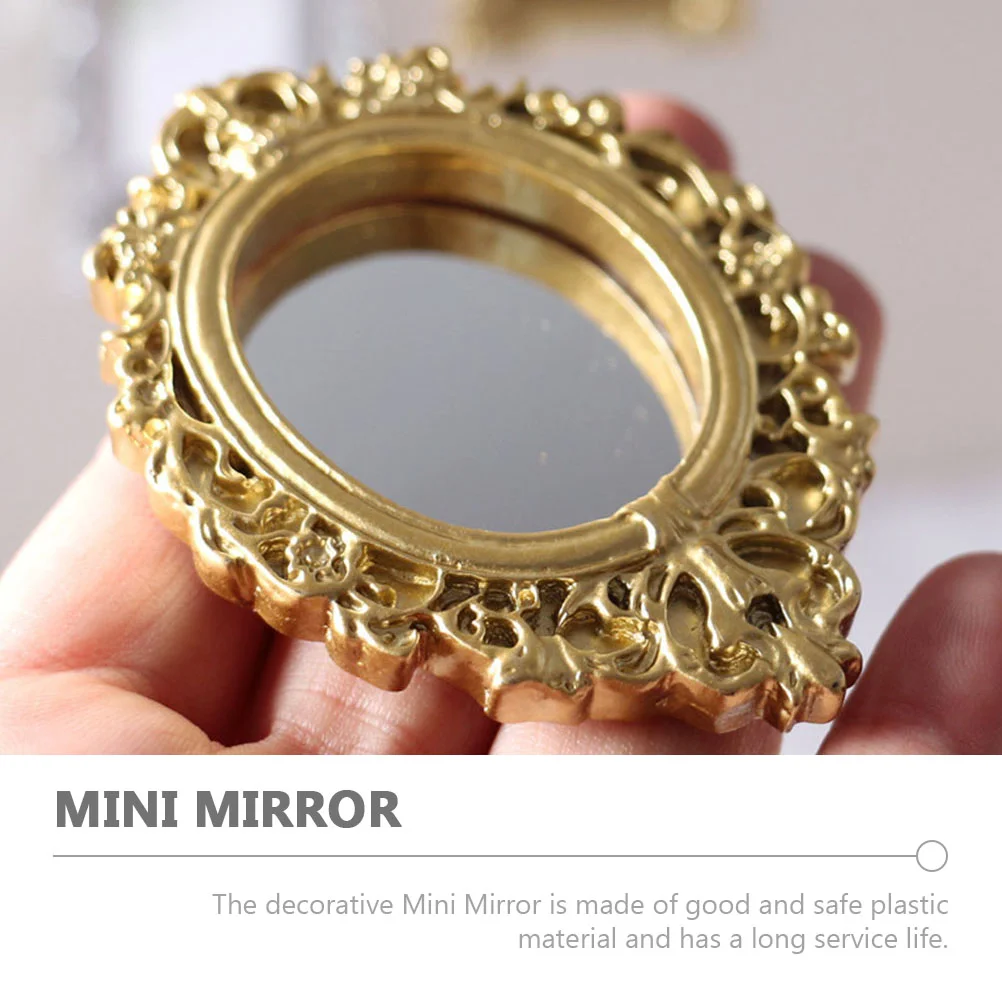 3 Pcs Mini Dollhouse Mirror Child Mirrors Furniture Plastic Home Decoration Wear-resistant Children Toy