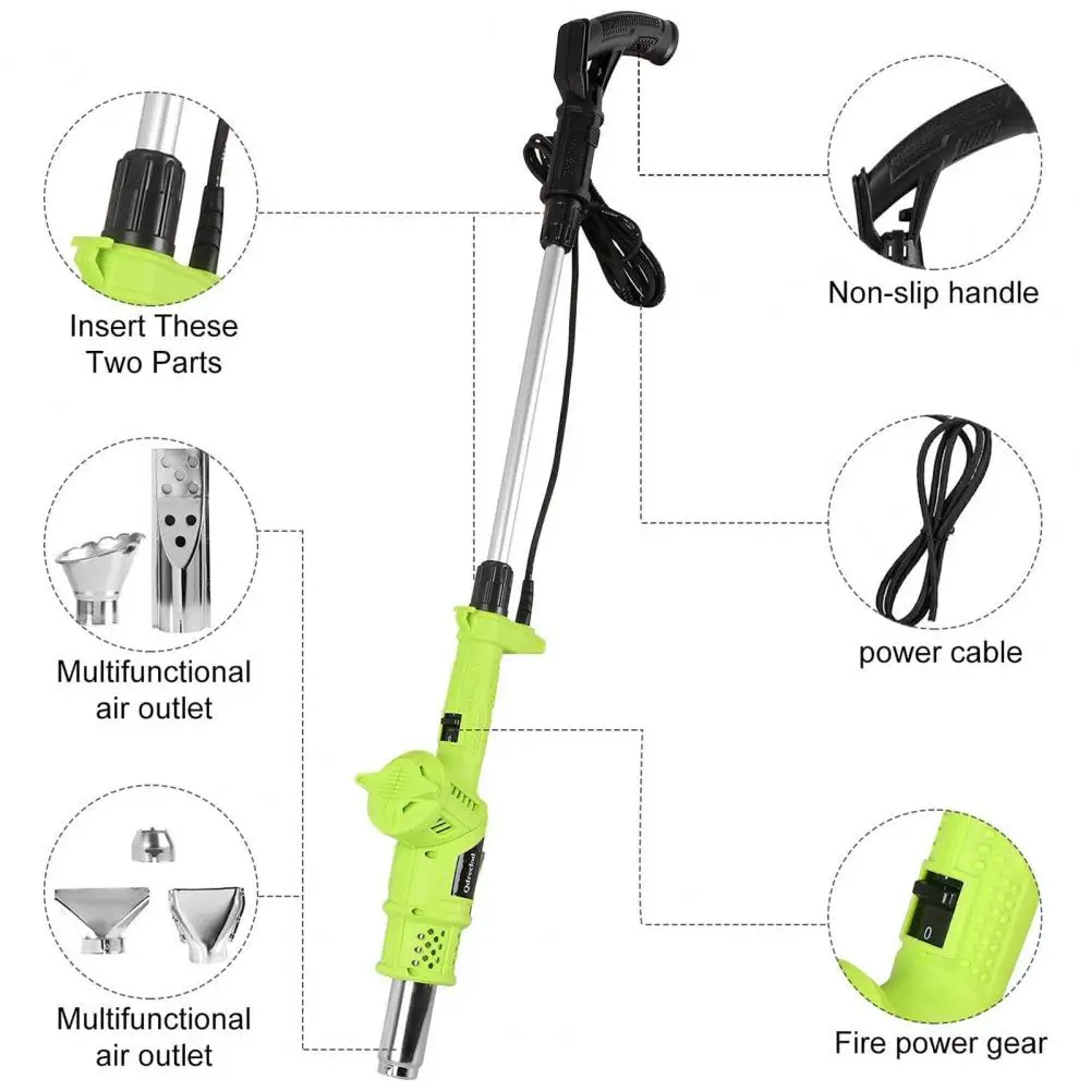Lightweight Weed Removal Tool Electric Weed Burner Wand with Adjustable Temperature Portable Uk Plug Safe to Use for Gardening