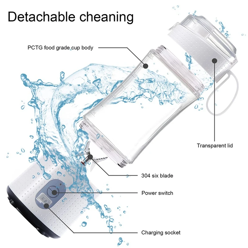 Cá Nhân Máy Xay Sinh Tố Máy Ép Phối Cốc Sạc USB Điện Máy Xay Sinh Tố Cho Lắc Và Sinh Tố