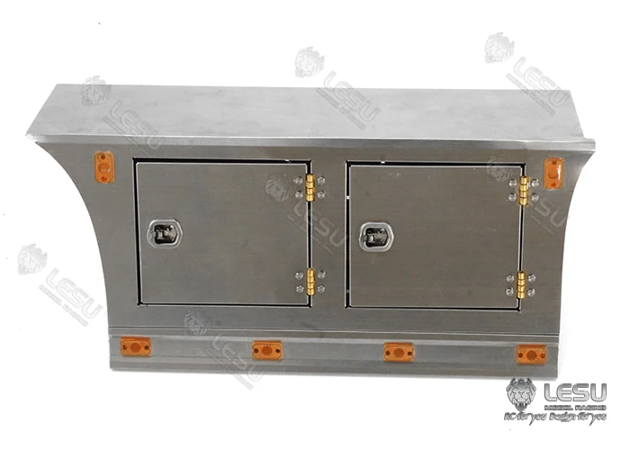 LESU G-6245 Metall Edelstahl Pedal-Seitenschweller Werkzeugkasten mit Beleuchtungsset für Tamiya 1/14 RC Dreiachsiger Traktor-LKW – Detail 7
