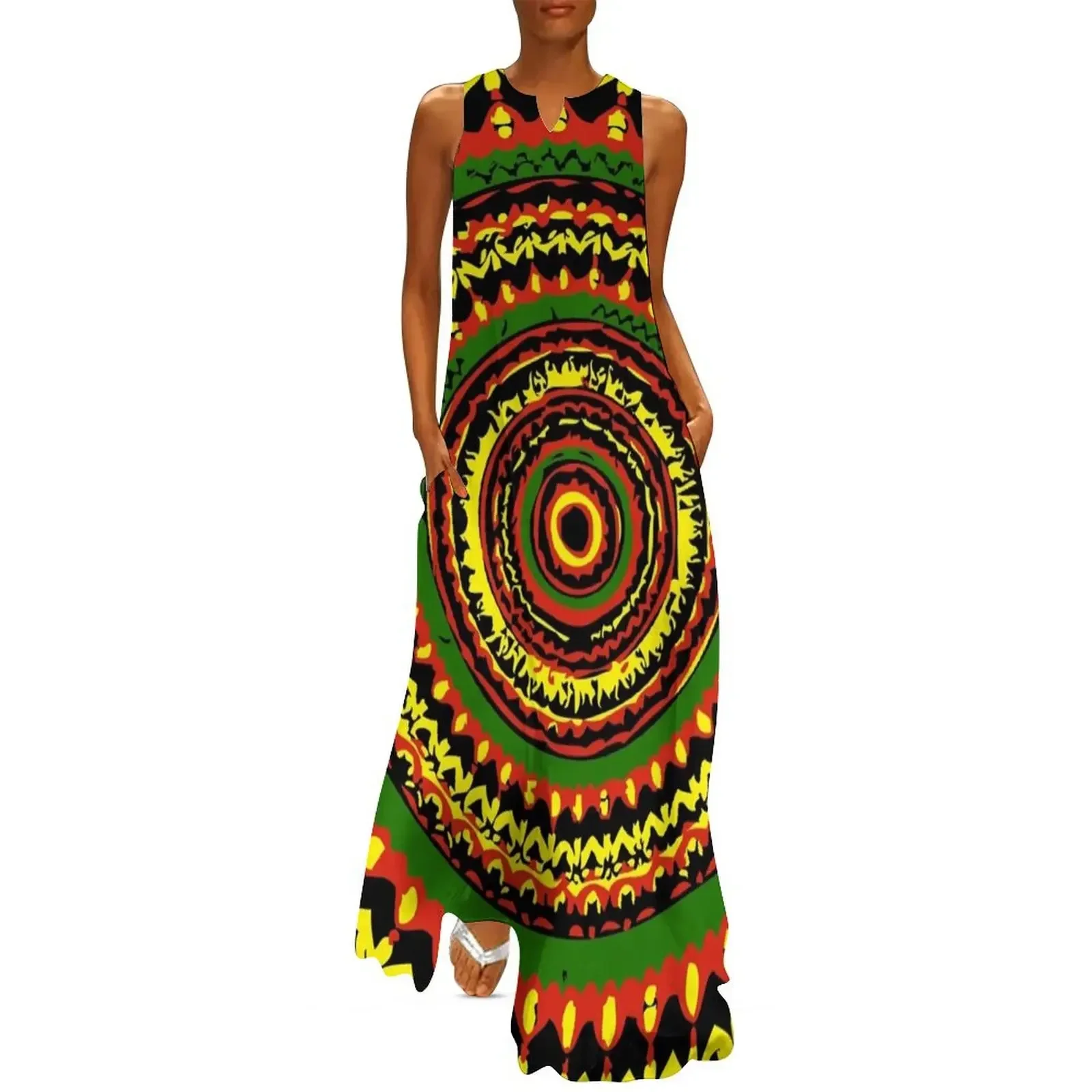 

Rasta Tie Dye Time Warp Long Dress Woman clothes womens dress Women's summer suit prom dress