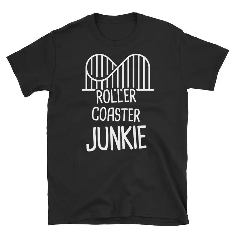 Roller Coaster T Shirt Theme Park Thrill Ride EnthusiasT Junkie
