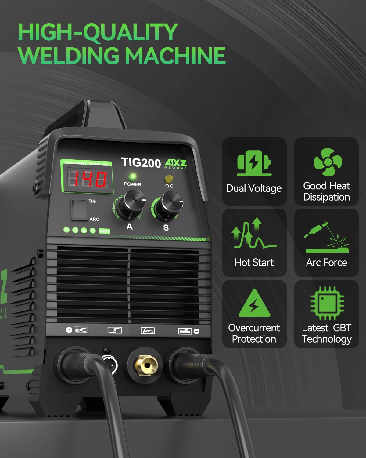 AIXZ TIG200 Igbt 2 in 1 TIG ARC 110/220V DC TIG Dipulse 2T 4T 200A Tig Welding Machine