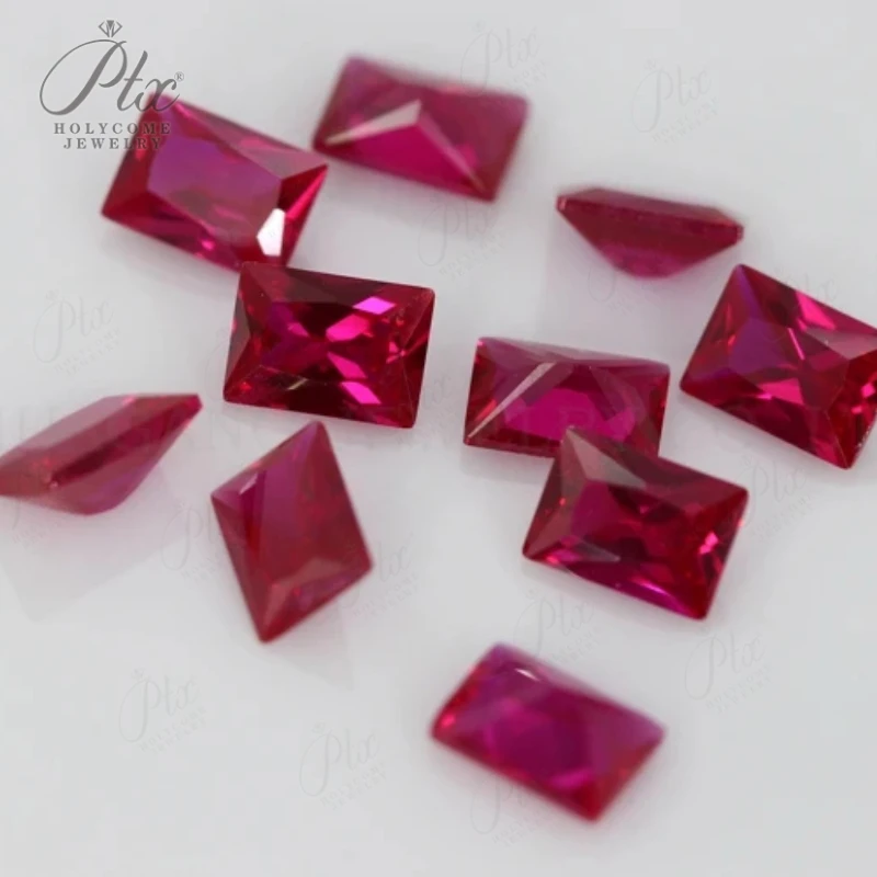 

AGL Certified Lab-Grown Ruby Emerald-Cut VVS1 Clarity Brilliant Loose Diamond Beads Suitable for DIY Jewelry Making & Charms
