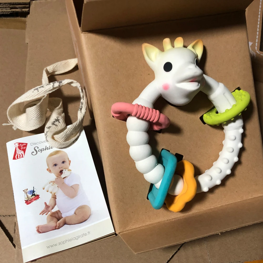 Gutta percha BABY BANANA Natural rubber latex Fanfan Giraffe Teether Soft Soothing pacifier Toy Pendant Giraffe Teething gel