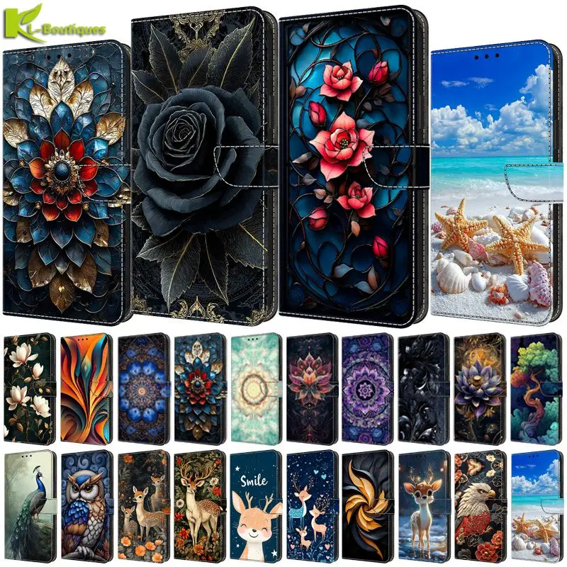Für Redmi Note 9 8 Pro 9S Brieftaschen-Schutzhülle für Xiaomi Redmi Note 9 Pro 8 7 Note8 8Pro 9s Schutzcover mit Bemaltem Muster Fundas