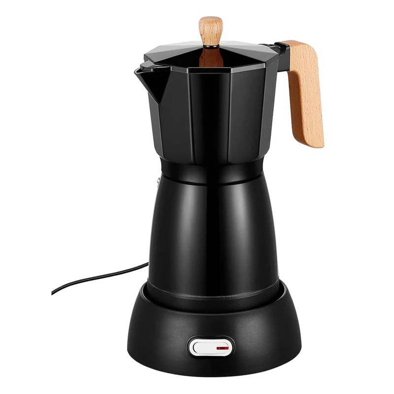 

1 PCS Coffee Pot Electric Coffe Maker 6 Cup Espresso Coffee Maker Black Electricas Italian Coffee Pot Espresso Makers EU Plug