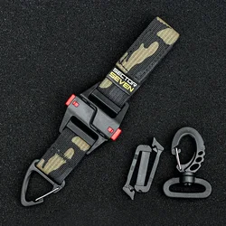 EDC Tactical Multi-purpose Triangle Quick-release Buckle Nylon Rope Belt Hook Single-point Survival Keychain DIY Decoration