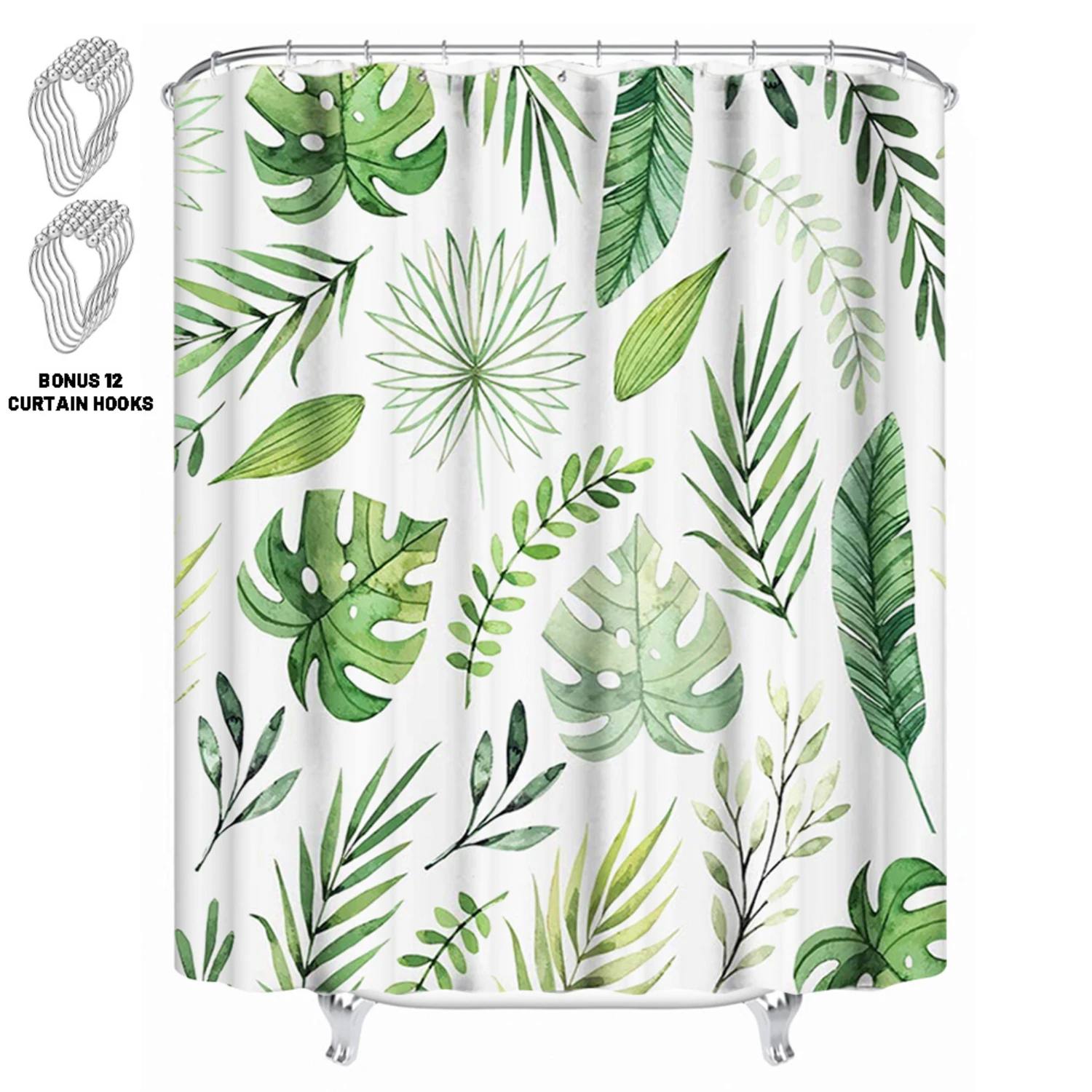

Polyester Shower Curtain for Bathroom - 70.9 x 70.9 inches with Hook
