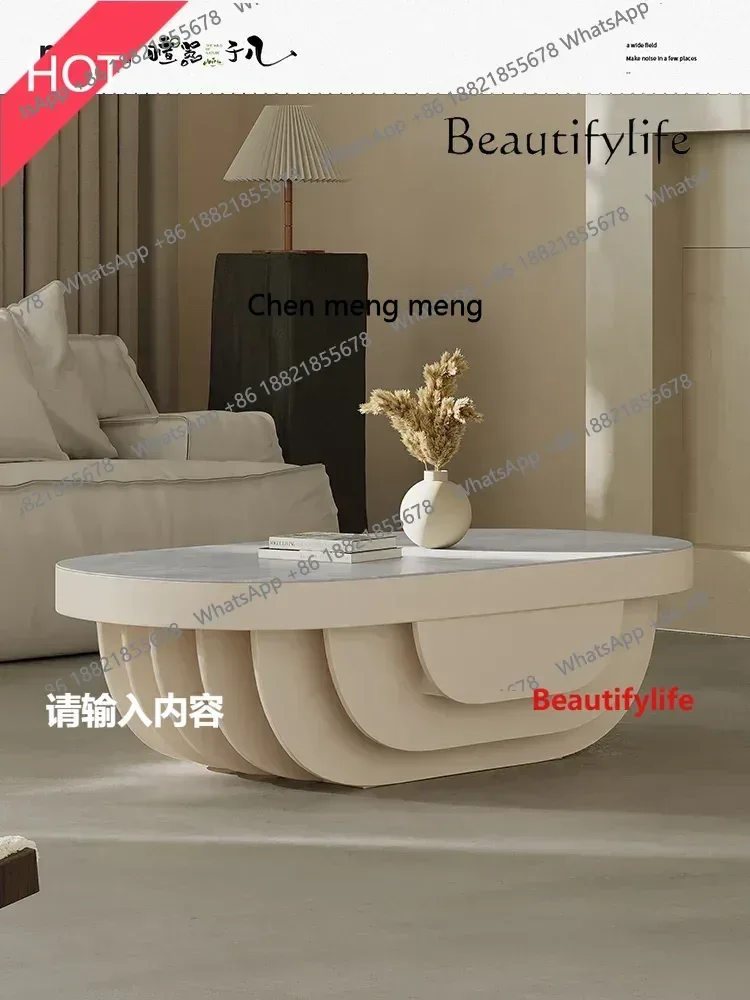 

Новое поступление, овальная каменная тарелка, журнальный столик, светильник, роскошный дизайн для маленькой квартиры, художественный креативный журнальный столик специальной формы