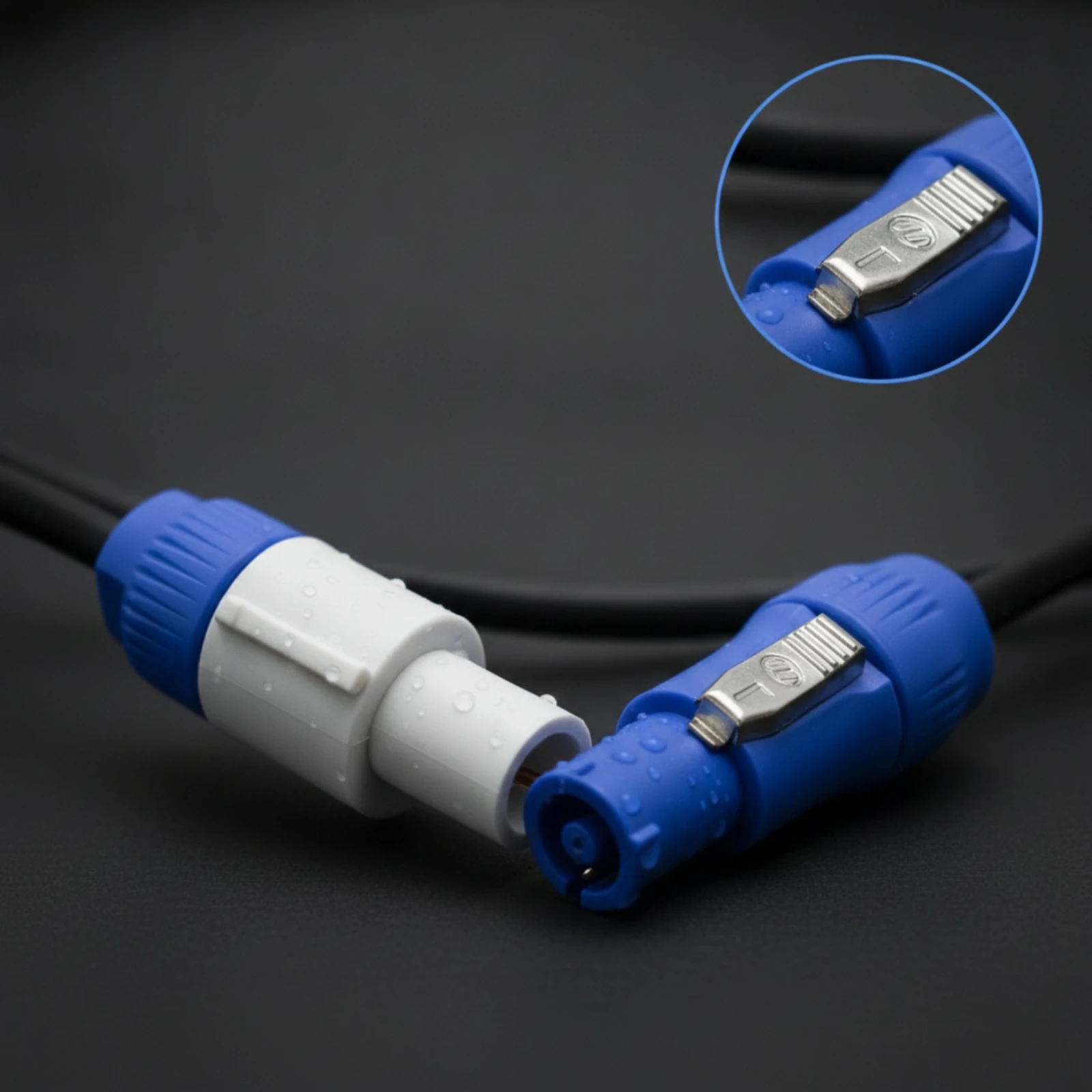 Power Cable with Twist Lock Feature Heavy Duty Detachable Connectors Dustproof Wiring for Studio and Rehearsal Spaces
