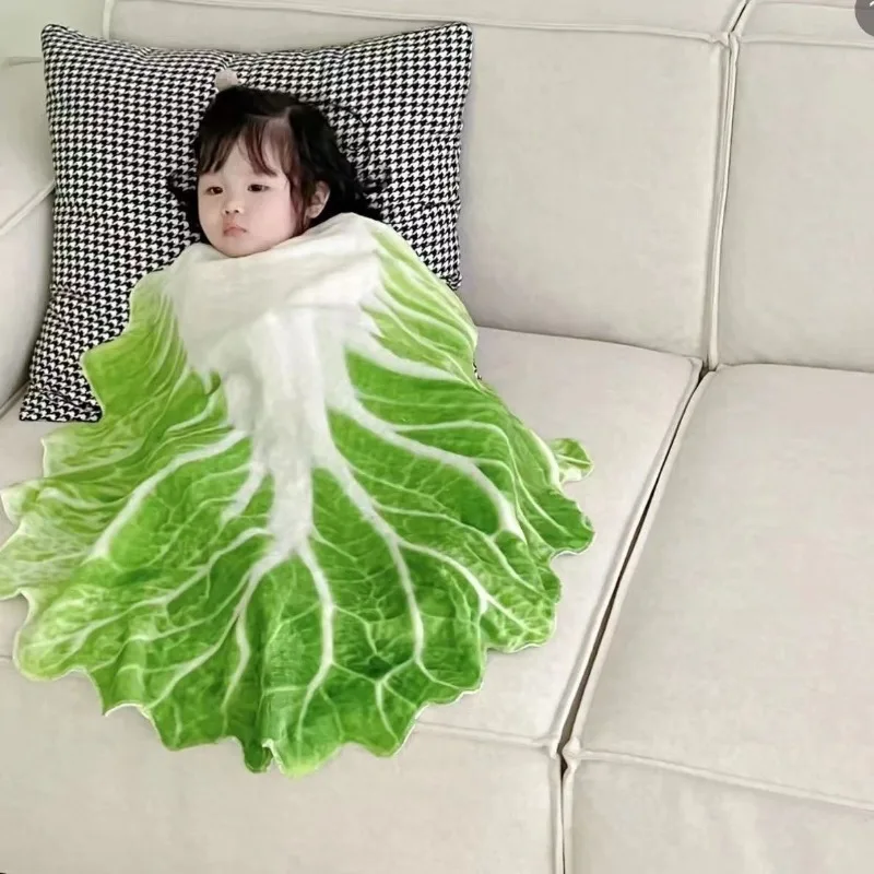 Baby Swaddle Cabbage Blanket Funny Cabbage Blanket Flannel Leisure Living Room Creative Baby Wrapped Blanket Quilt