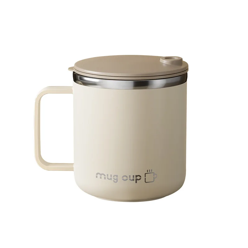Stainless Steel Double-Walled Coffee Mug with Lid, Heat-Insulated & Thermal Retentive