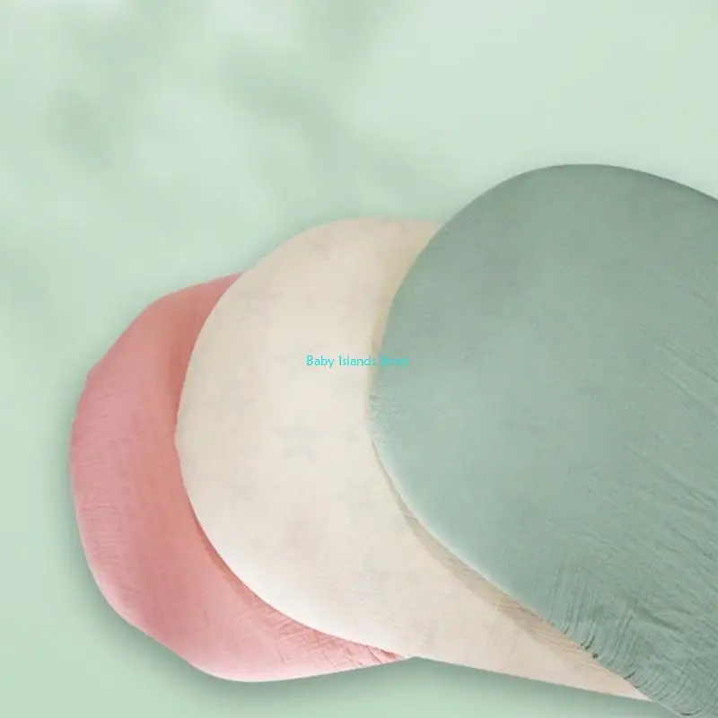 

K92D Stretchable Cotton Sheet for Baby Cribs Breathable Gentle Bedding for 82x41x10cm