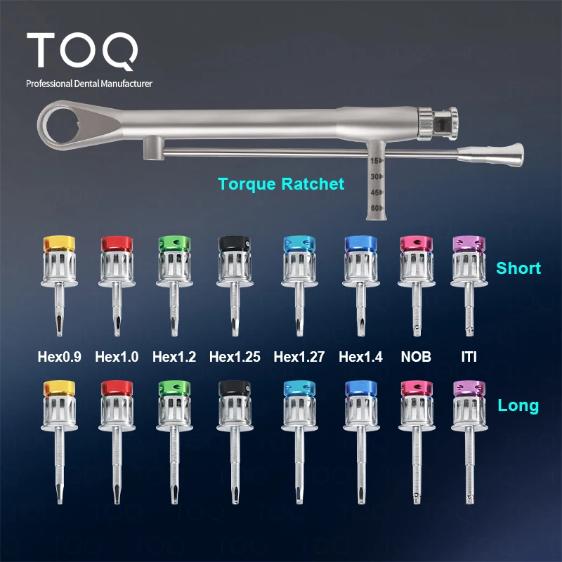 치과 범용 임플란트 토크 렌치 스크루드라이버 렌치, 다채로운 토크 렌치, 래칫 보철 키트, 치과 장비