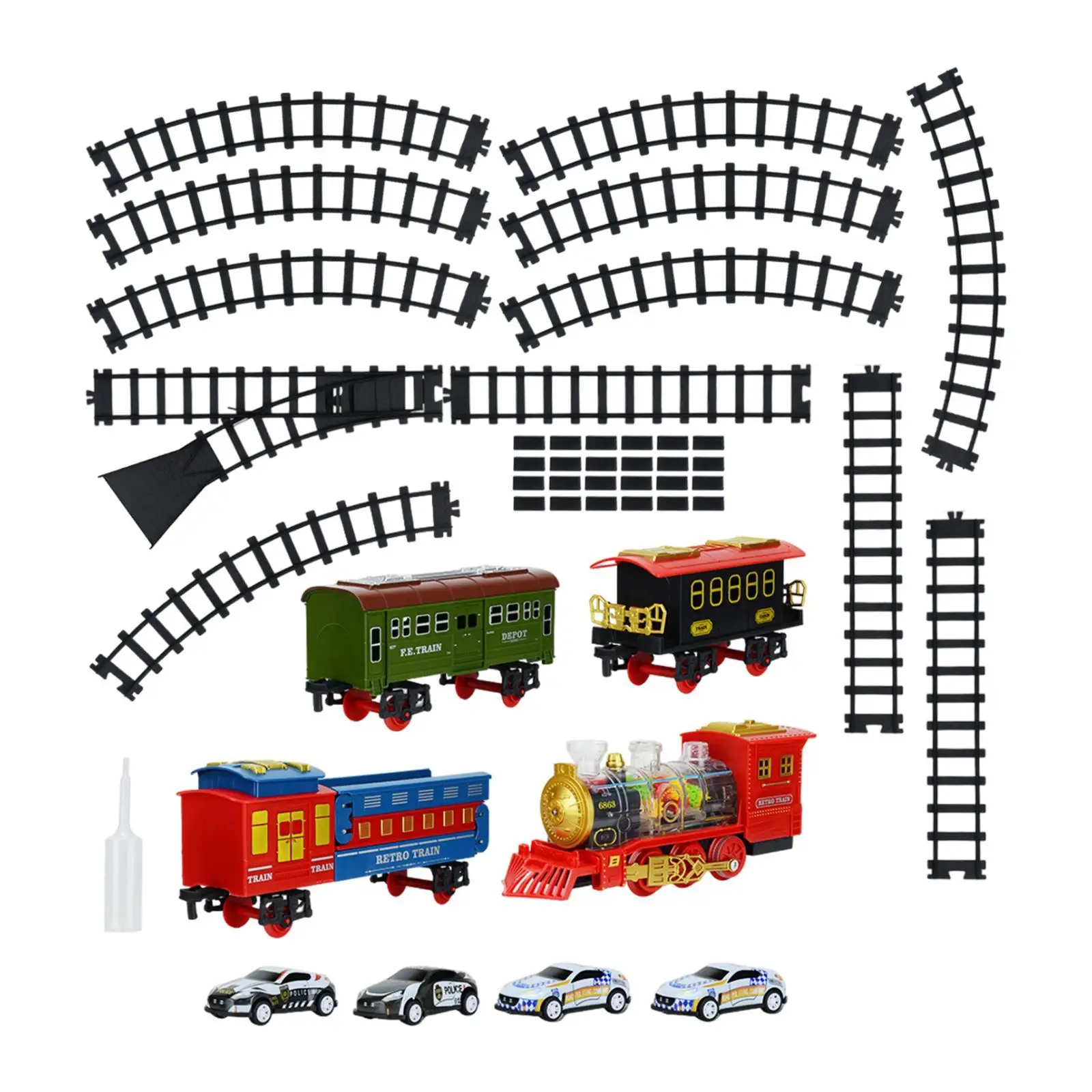 Electric Train Set Interactive Realistic Toddler Train Set Railway Train Set with Light and Sound for Party Indoor Gifts Outdoor