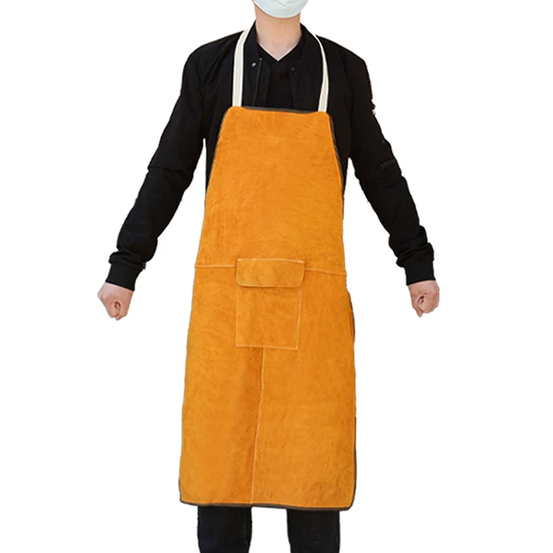 Cowhide Blacksmith Apron Heavy Duty Leather Welding Apron For Fire Resistant Car Repair Work Welders Flame Resistant