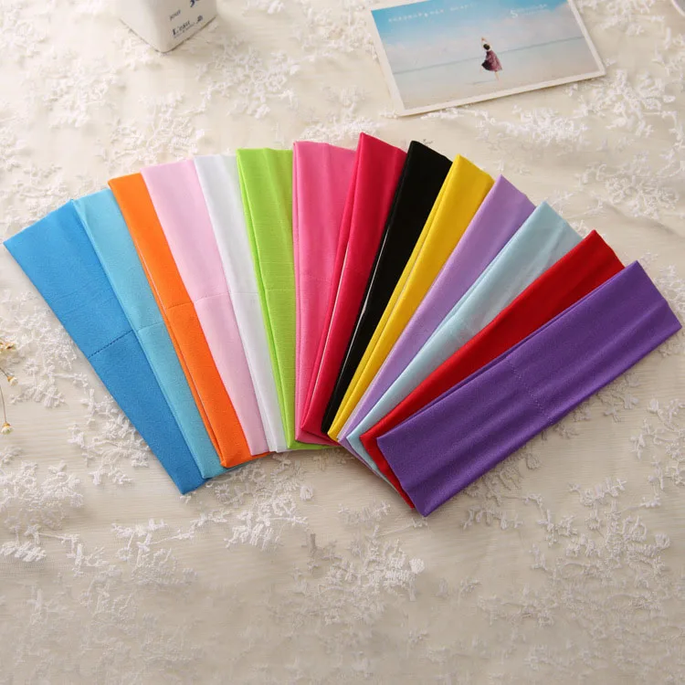 Rozciągliwe sportowe opaski do włosów do jogi Jednokolorowe tenisowe elastyczne opaski na głowę Fitness Joga Nakrycia głowy dla kobiet Hurtownia akcesoriów do włosów