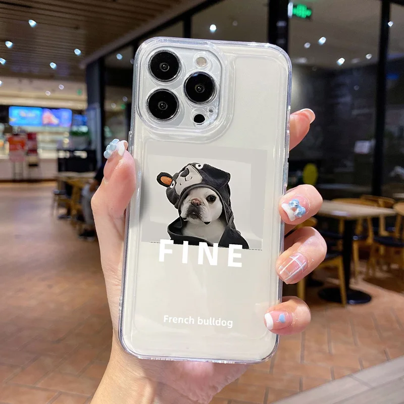 Gourde Simple Cute Casing Dog Hat Pattern Phone Case for Iphone 16 15 14 13 12 11 Pro Max IP 7 8 Plus Iphon X XS XR Xs Max