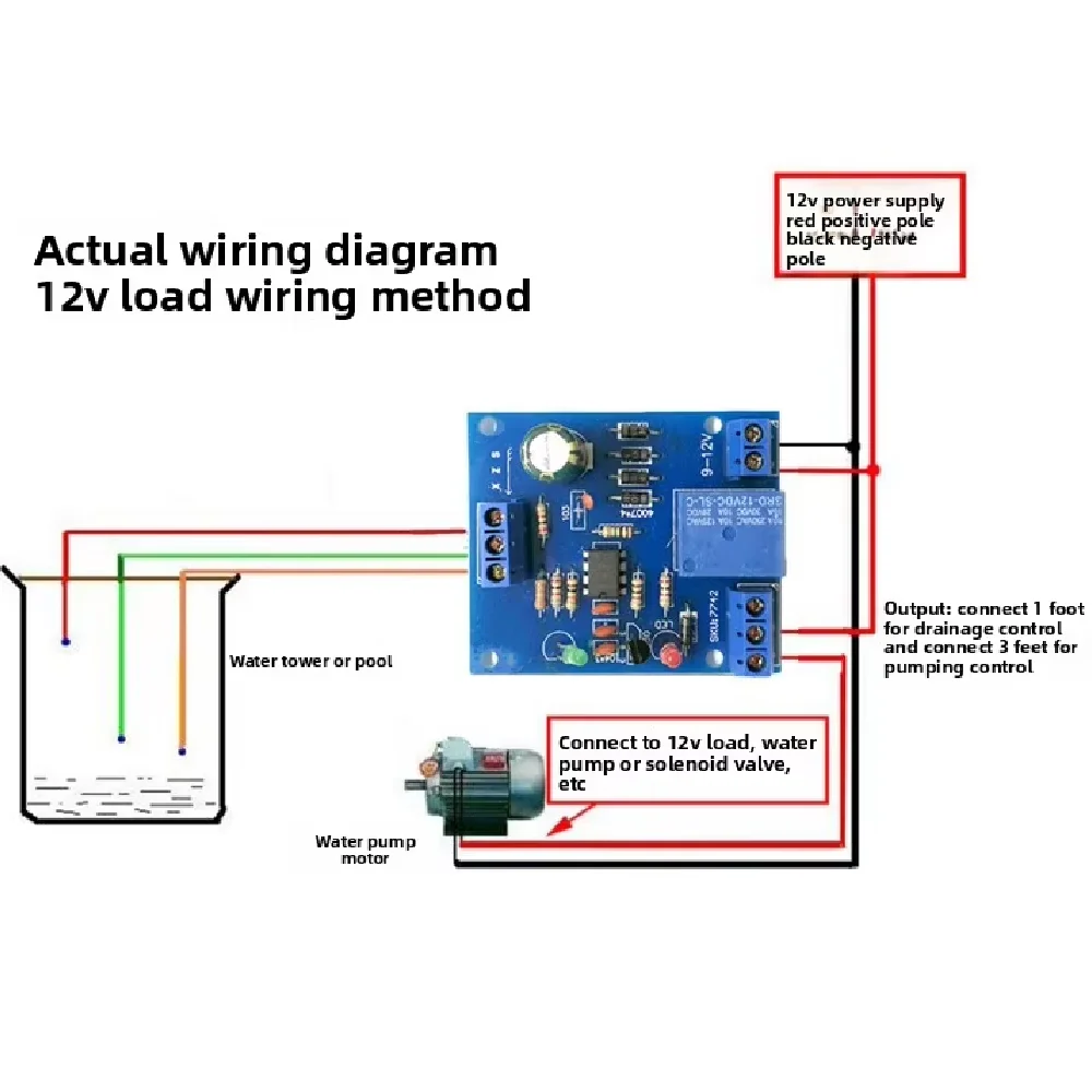 DIY Automatische Wasserstandsensor-Steuerplatine für Tanks und Pools, unterstützt 12V-Stromeingang – Detail 3