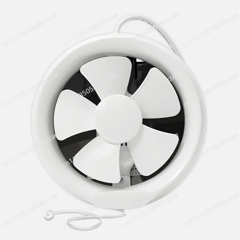 Exhaust Fan 6 Inch Bathroom Round Glass Window Ventilation Fan Toilet Exhaust Fan Pull The Rope for One Click Ventilation