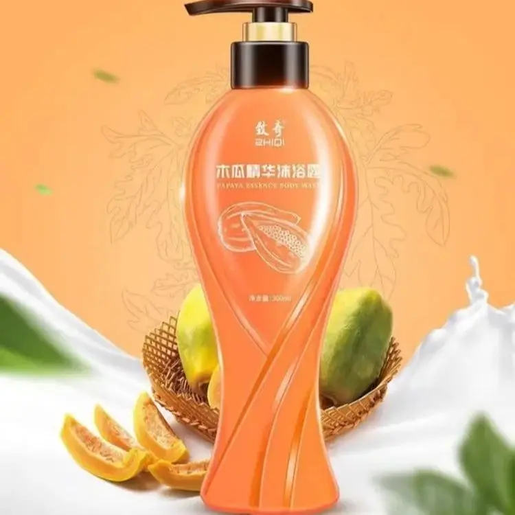 

300ml Papaya Shower Gel Longlasting Fragrance Refreshing Deodorizing Body Mite Removing Shower Gel