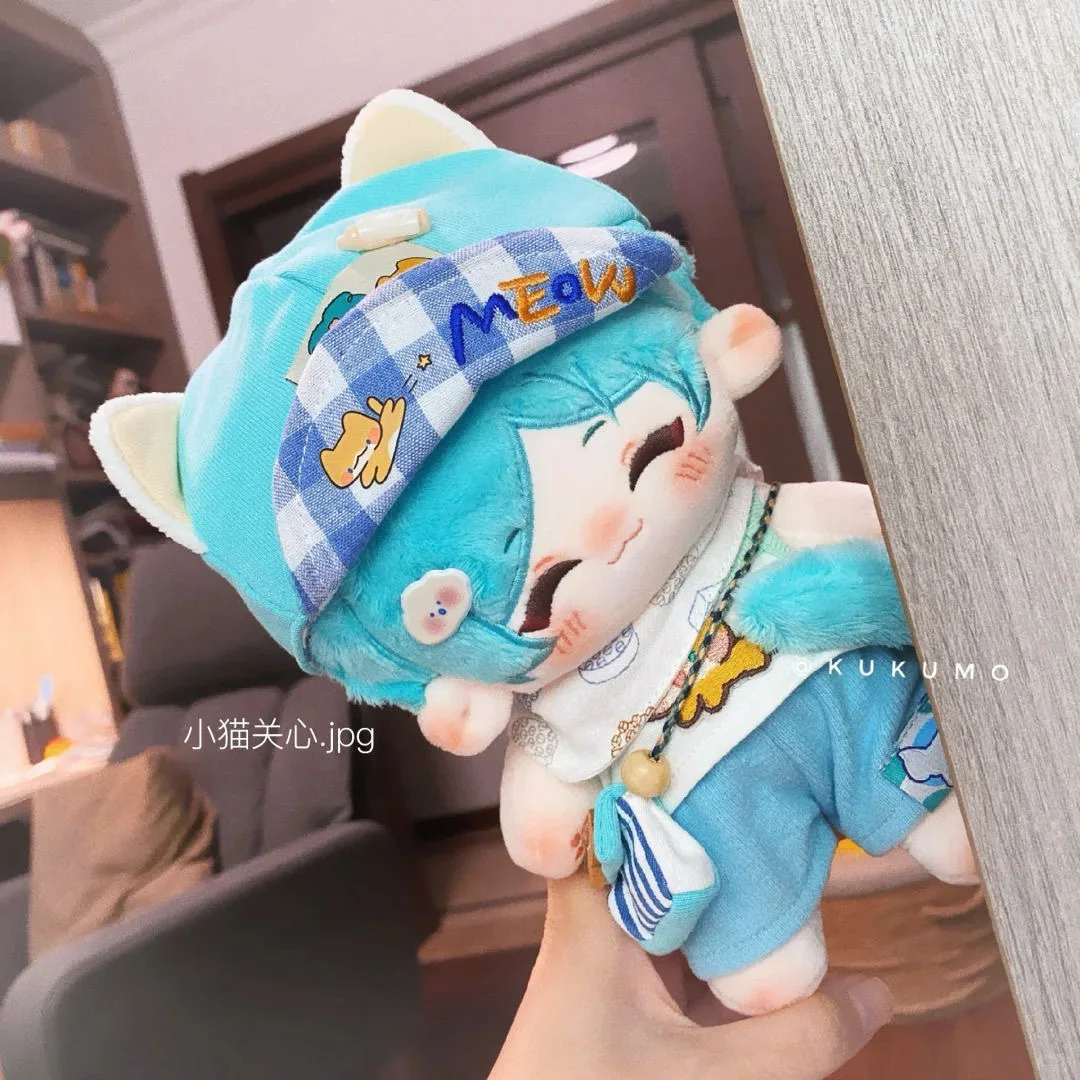 Anime Attribute Shinkai Kanata Cosplay 20cm Soft Plush Stuffed Doll Body Handsome Boy Cartoon Dress Up Cotton Stuffed Toys Gift