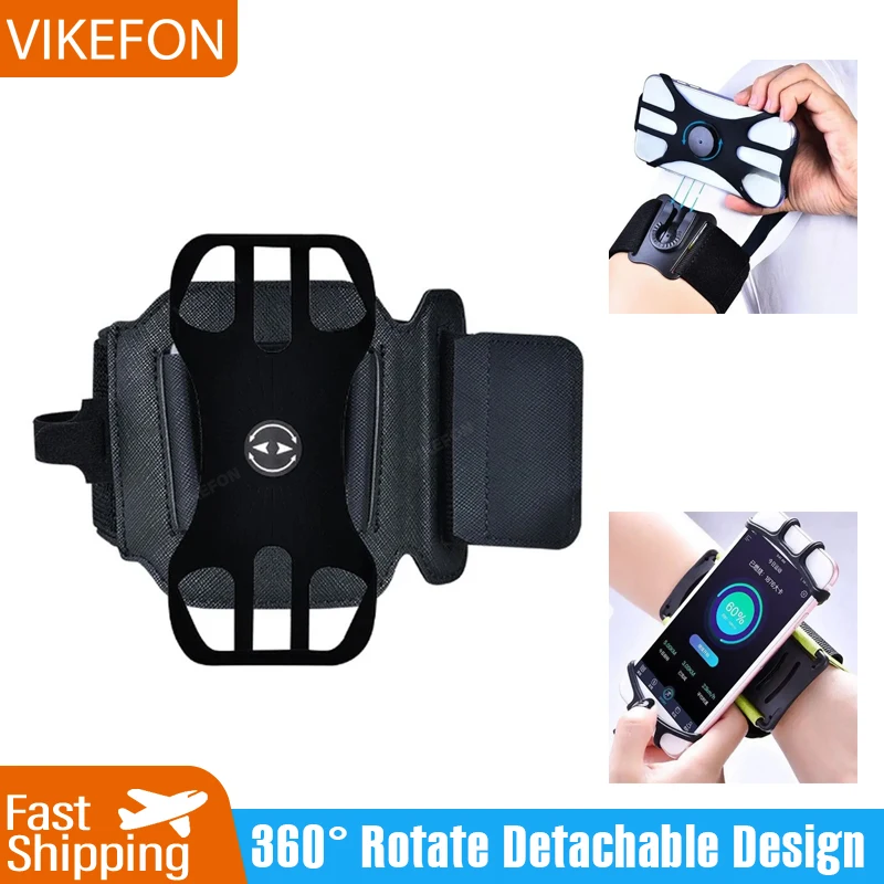 VIKEFON 360° Rotation Detachable Phone Holder Motorcycle Outdoor Sports Bike Cycling Armband Running and Wristband Phone Holder