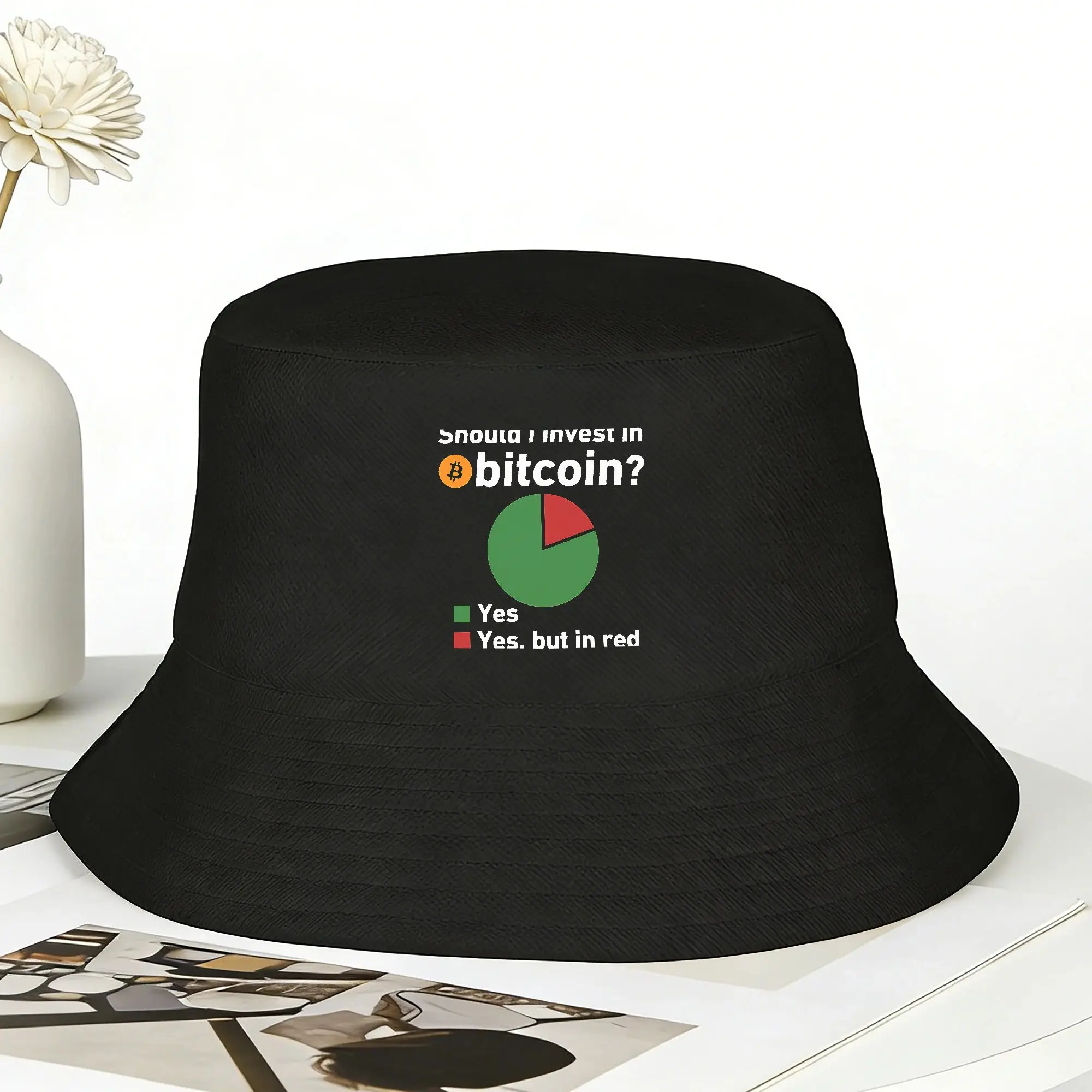 Unisex Bitcoin  BTC Bucket Hat  Foldable Fisherman Hats Spring Retro Fishing Caps Hip Hop Pattern Visor Hat