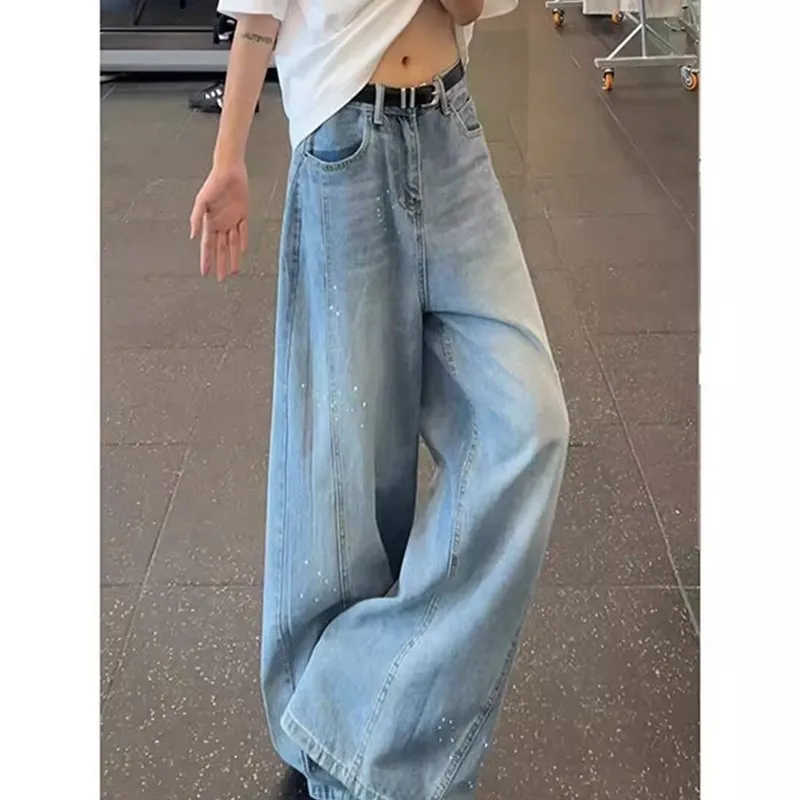 

Винтажные широкие джинсы Waed в американском стиле с ножом, свободный крой, мужские осенние модные повседневные износостойкие и не тонущие