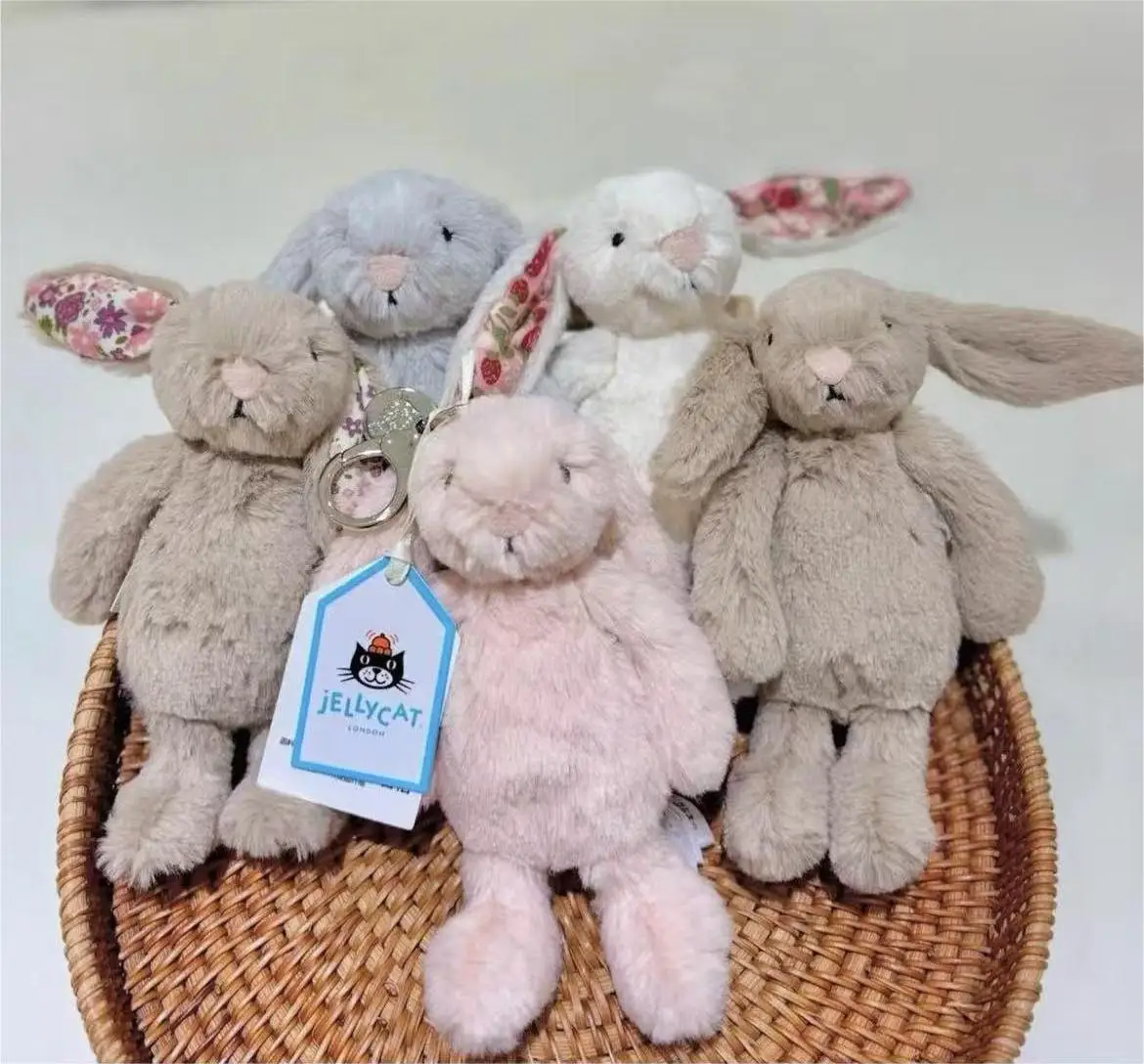 JEiY و CAT بوني أرنب سلسلة مفاتيح قطيفة لطيف الكرتون دمية محشوة هدية متعة دمية قلادة لديكور الحقيبة