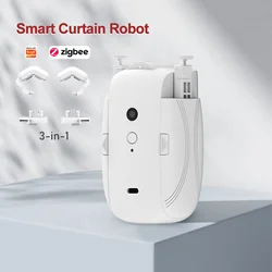 ZigBee Smart Curtain Robot Timing Auto Opener Closer Smart Life Light Sensor App Remote Control Work with Alexa Google Home